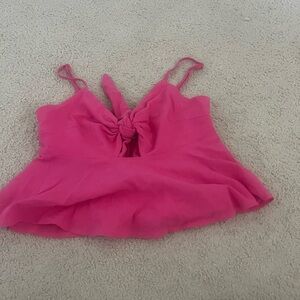 Pink Women's Top with Bow Detail